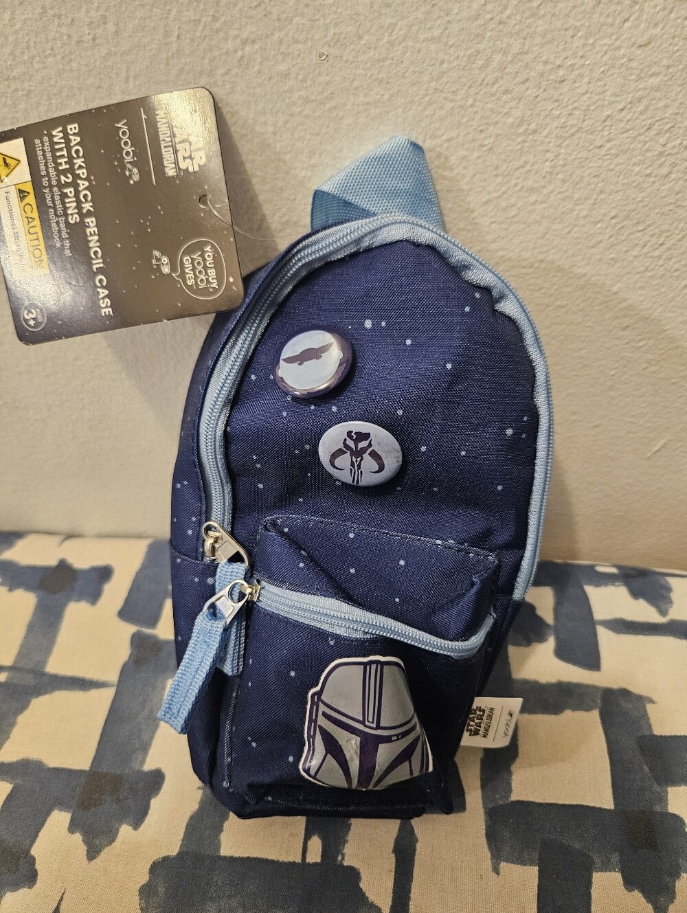 Star Wars Kids Navy and Light Blue Mini Backpack Pencil Case with Pins